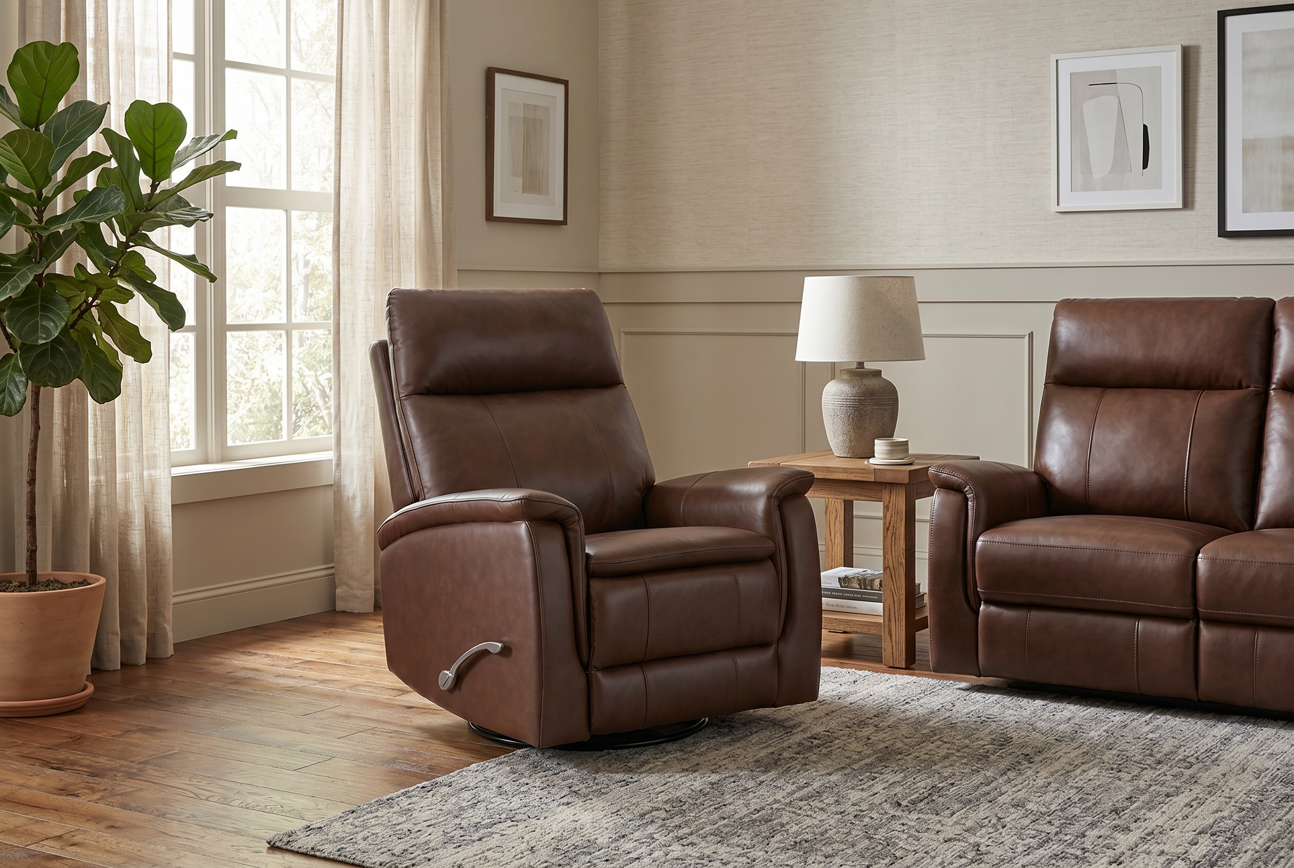 Pioneer Brown Manual Recliner