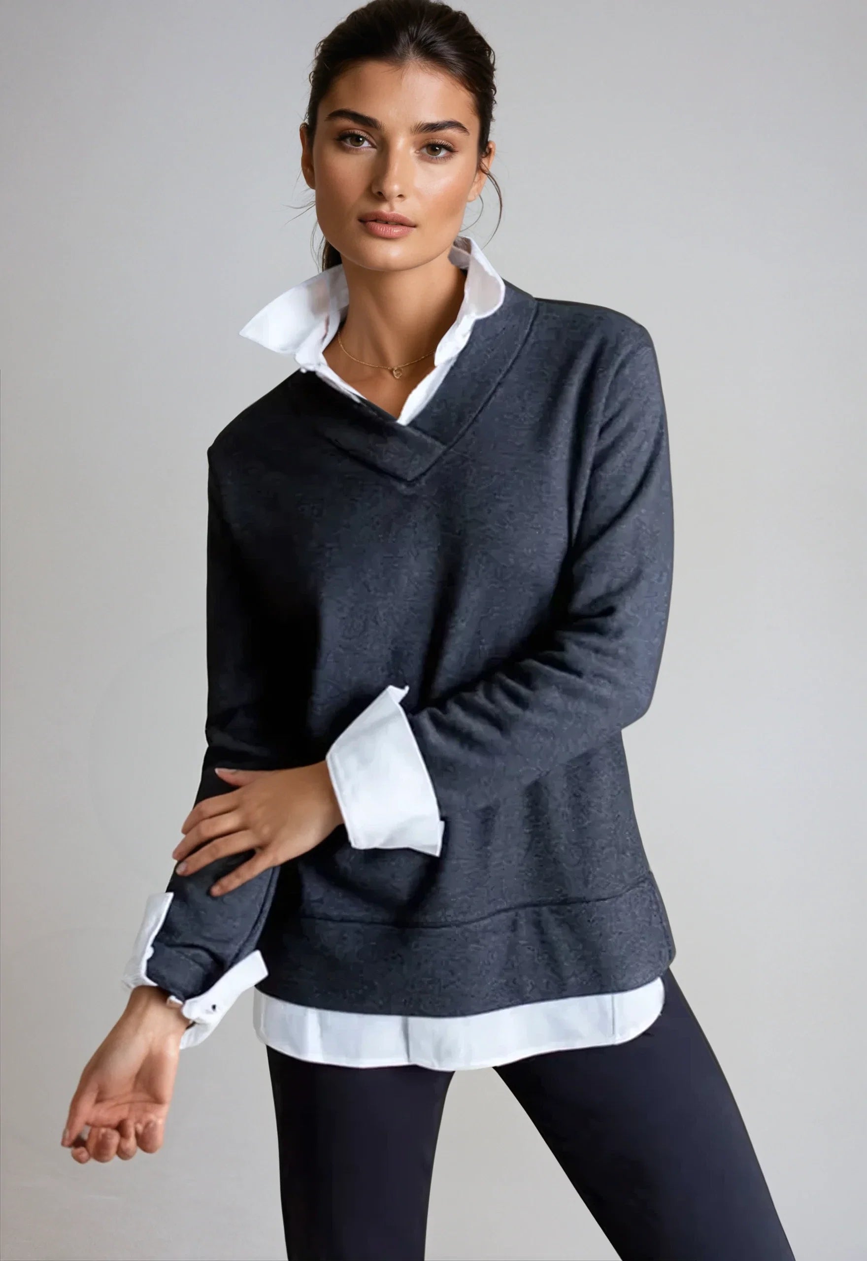 Power Vee 'Sweater' Sweatshirt - Camel - Women