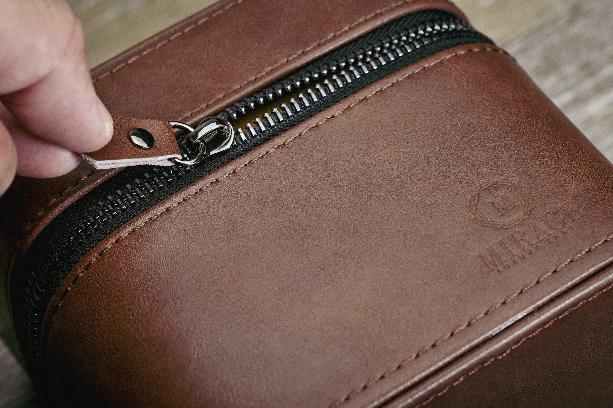 Watch and Jewelry Travel Case -  Coffee Brown Leather
