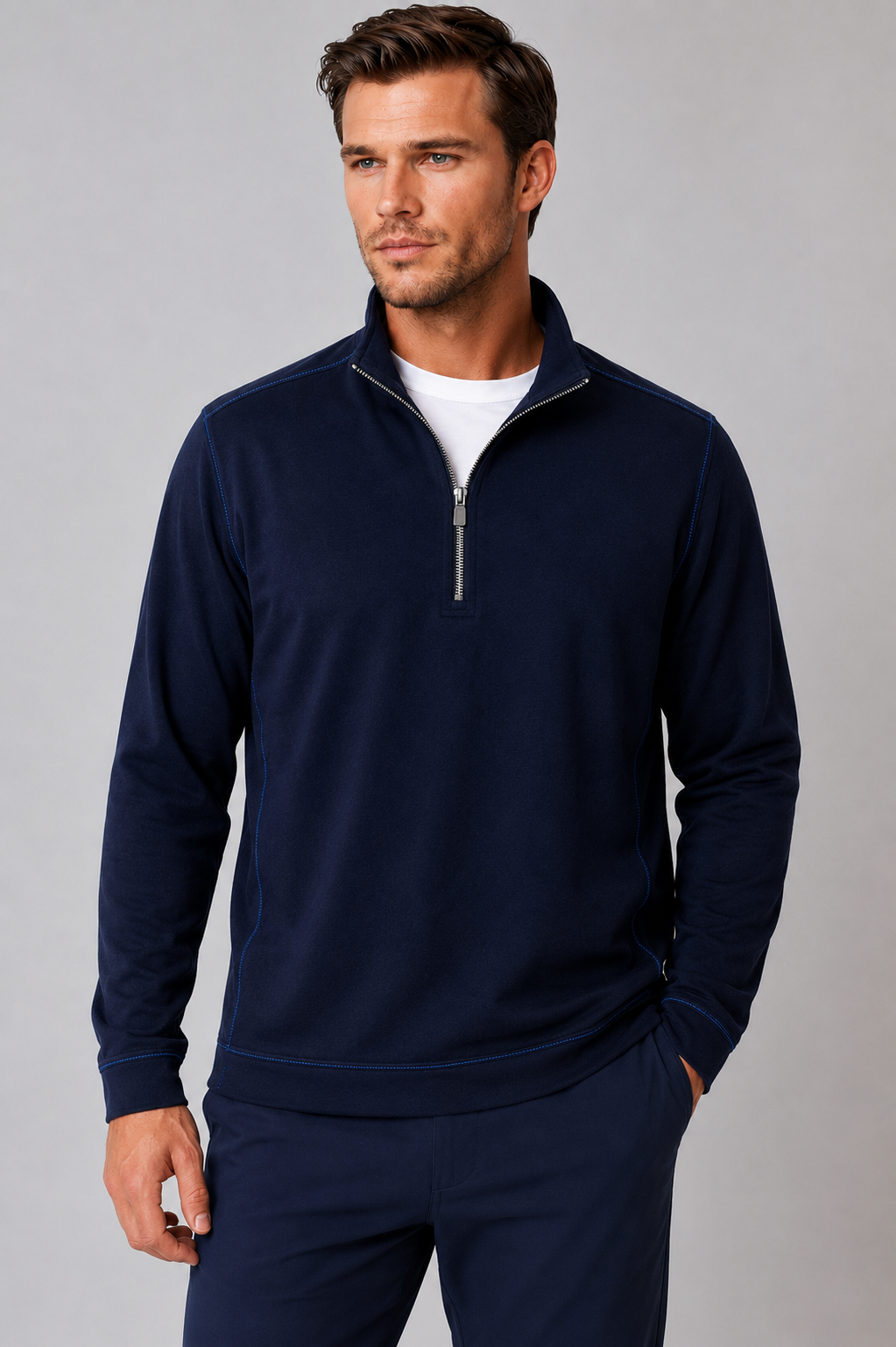 Buki Cinqo Travel Half Zip - Navy  - Men