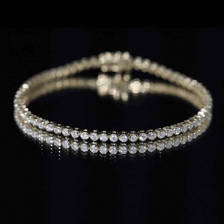 Certified Bezel Set Lab Grown Diamond Tennis Bracelet