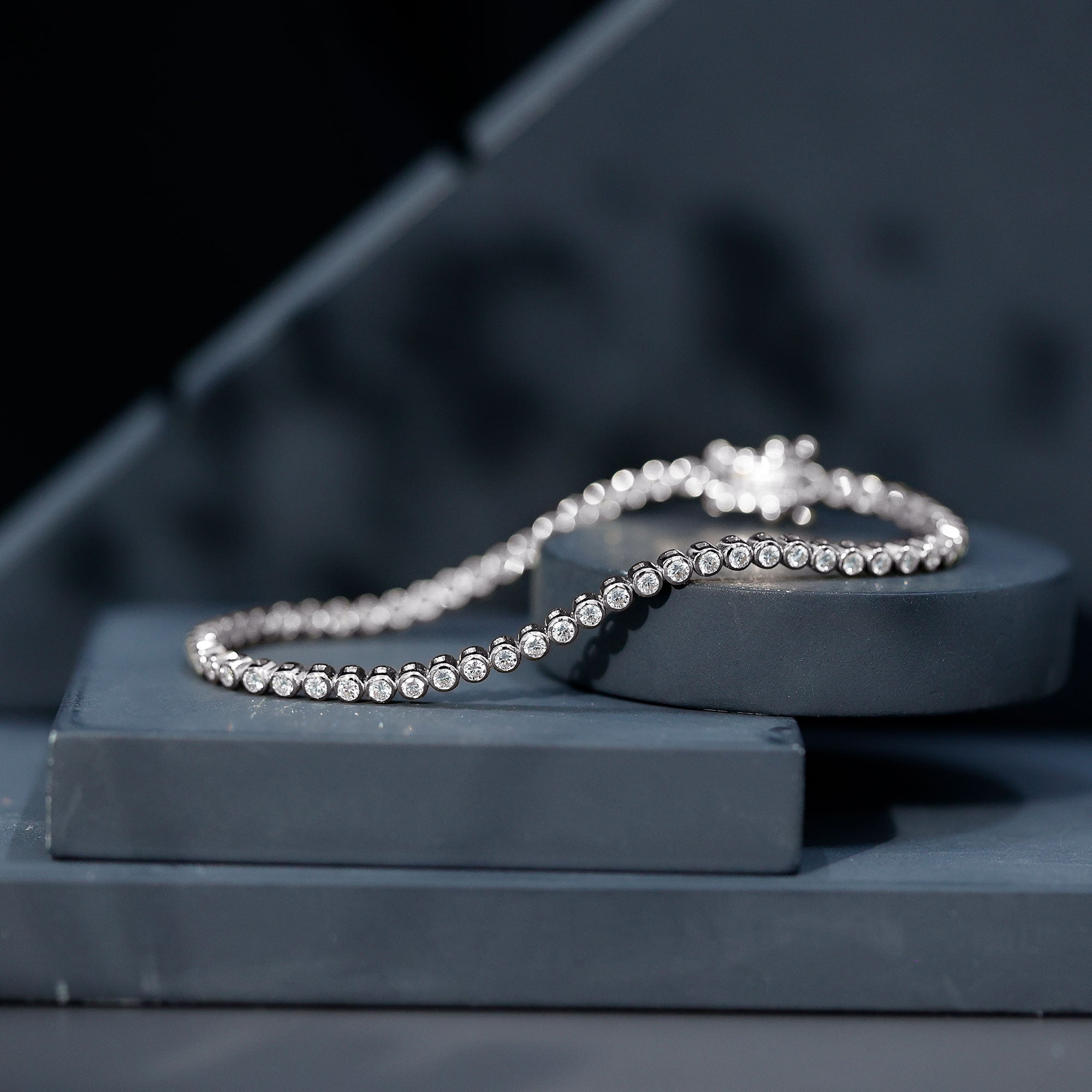 Certified Bezel Set Lab Grown Diamond Tennis Bracelet