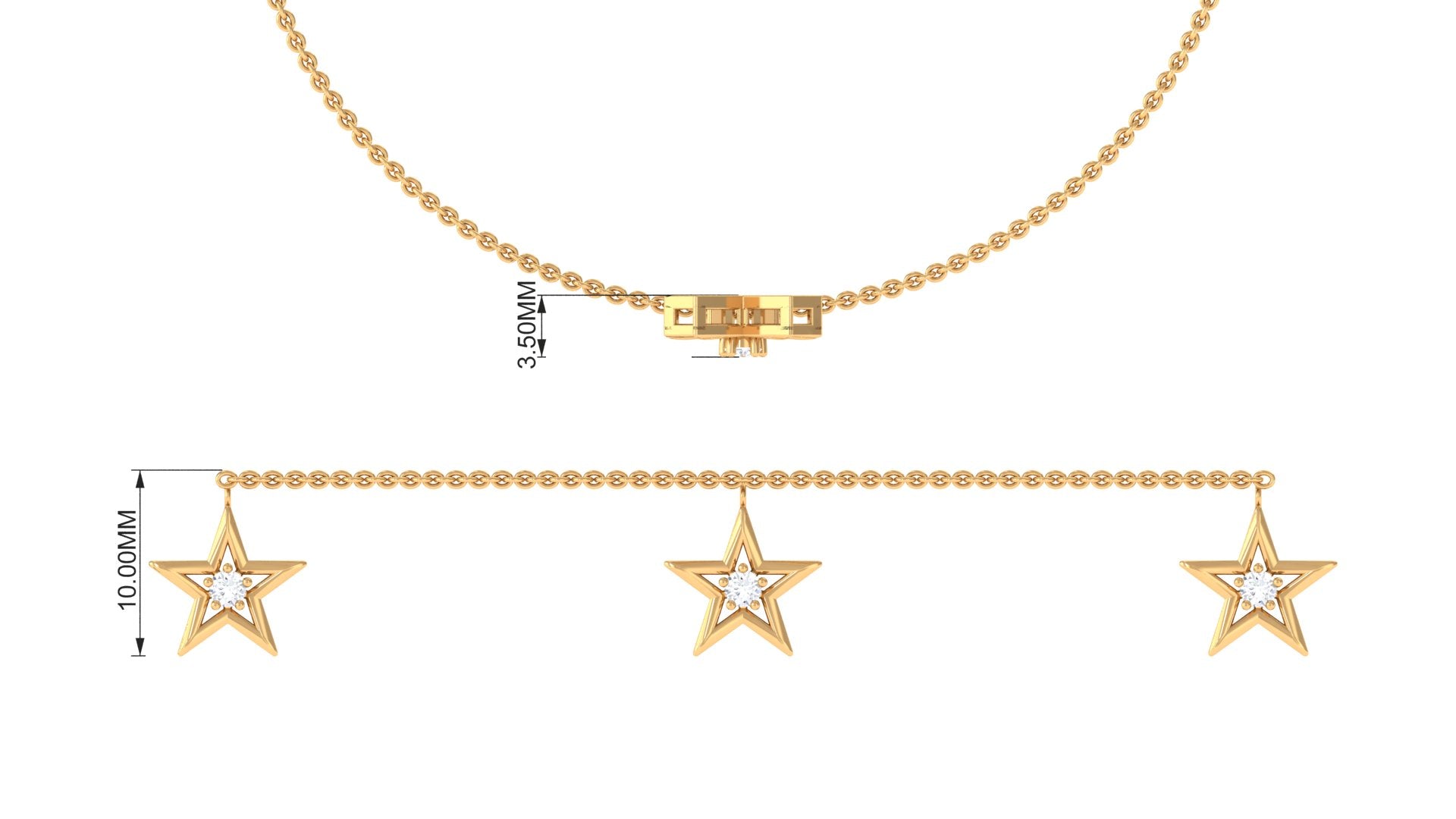 Certified Diamond Star Charm Bracelet For Women