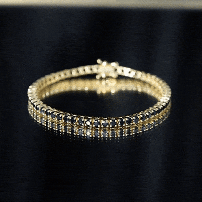 Certified Round Cut Lab Grown Black Diamond Tennis Bracelet