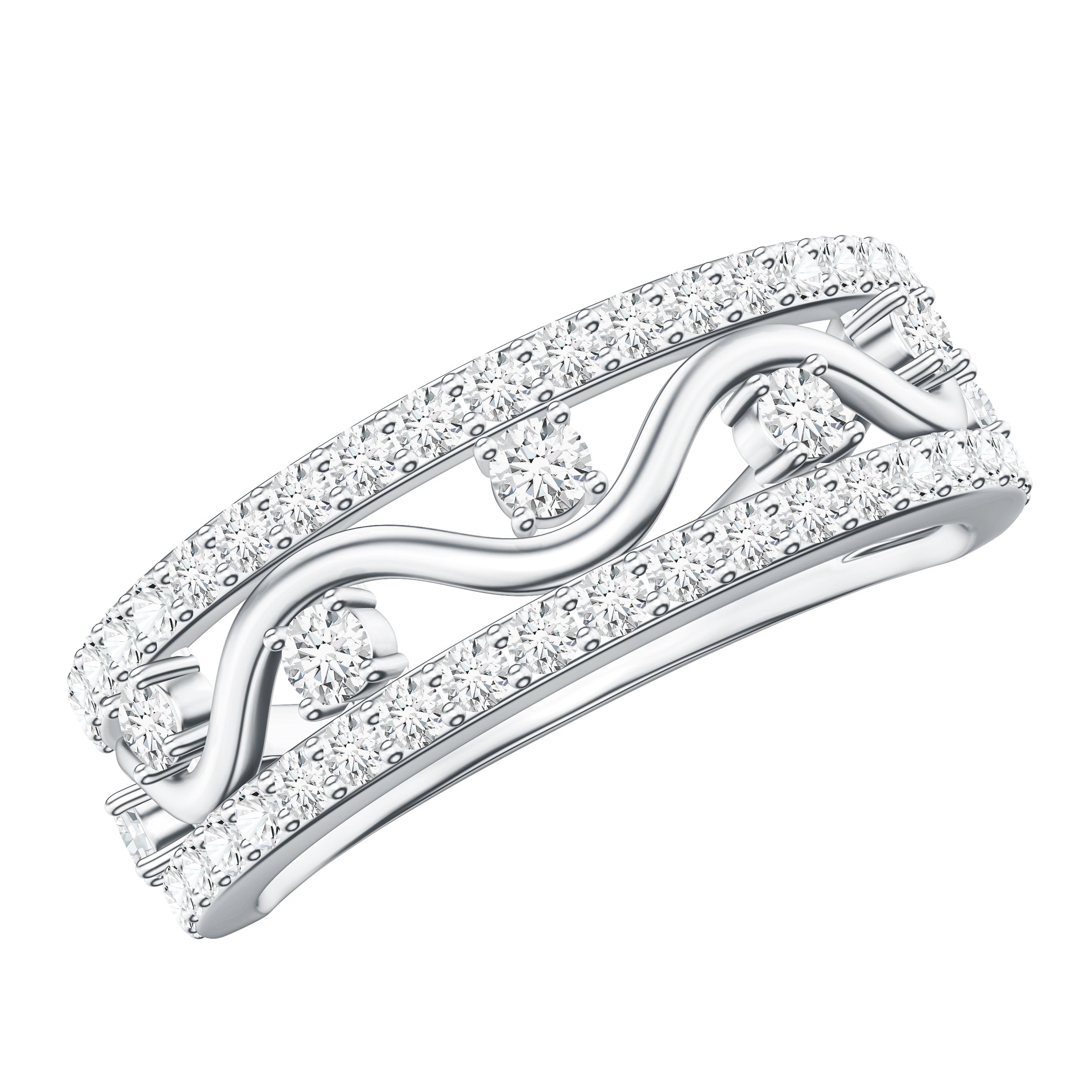 Womens Lab Created Diamond Wedding Band With Certificate