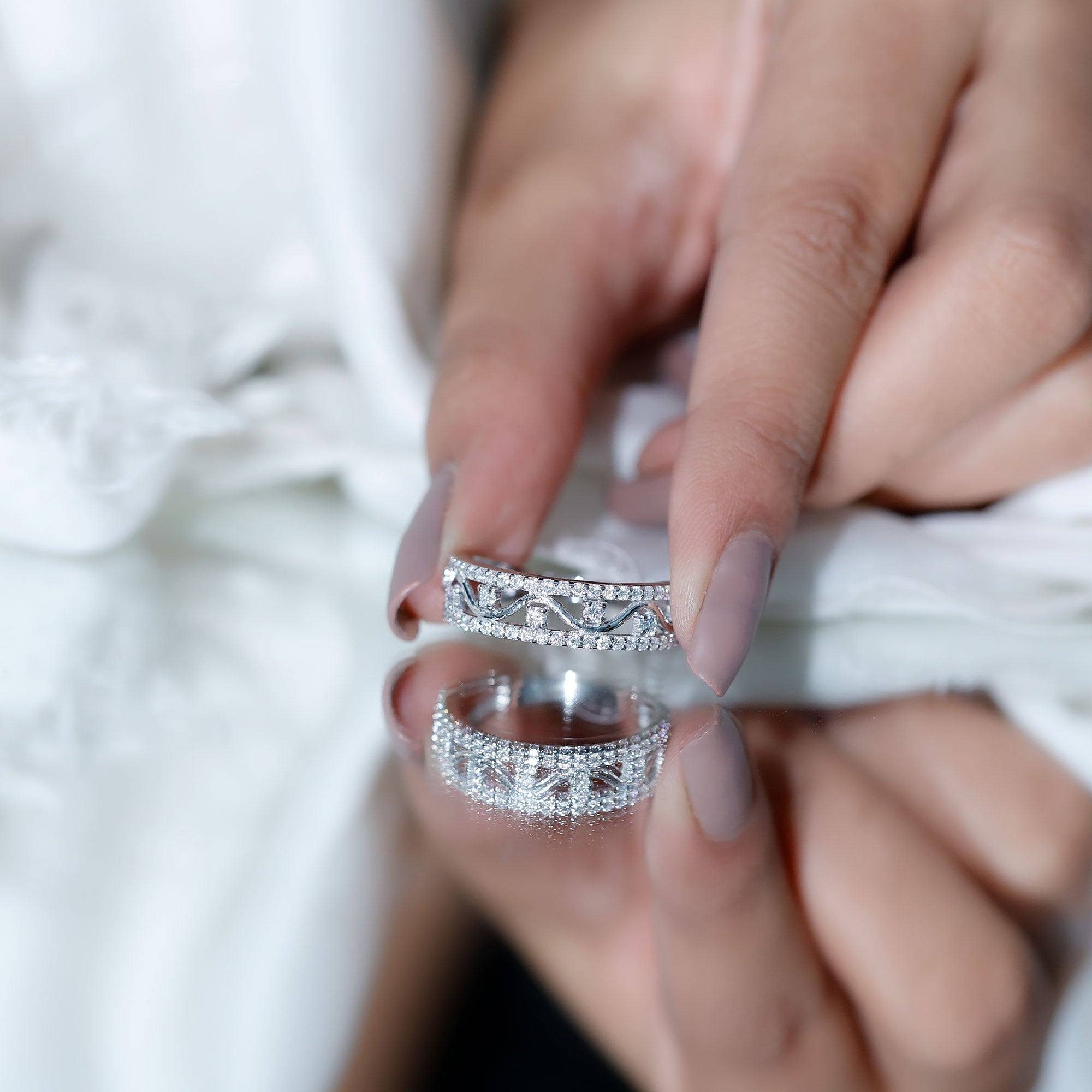 Womens Lab Created Diamond Wedding Band With Certificate