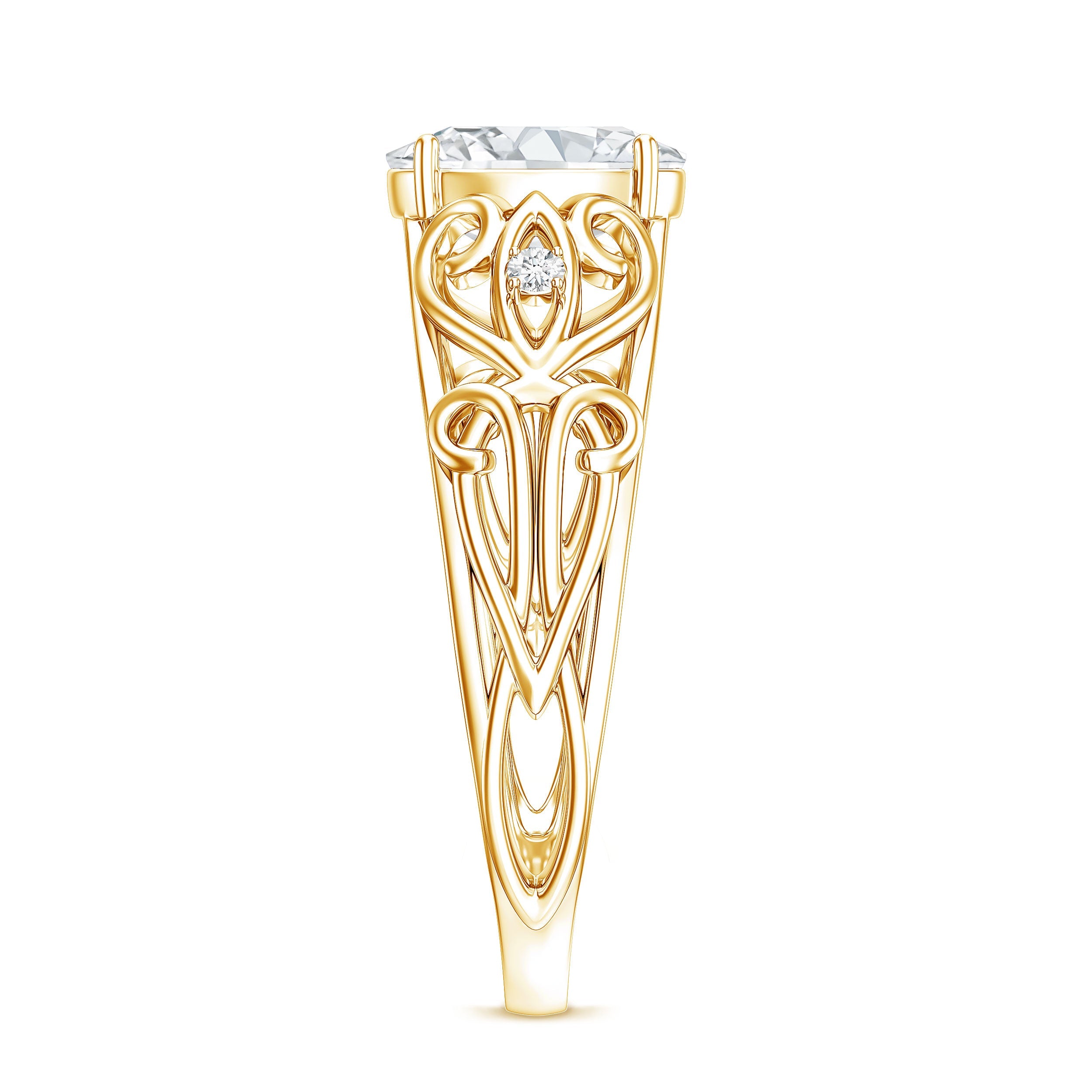 Antique Style Lab Grown Diamond Solitaire Engagement Ring