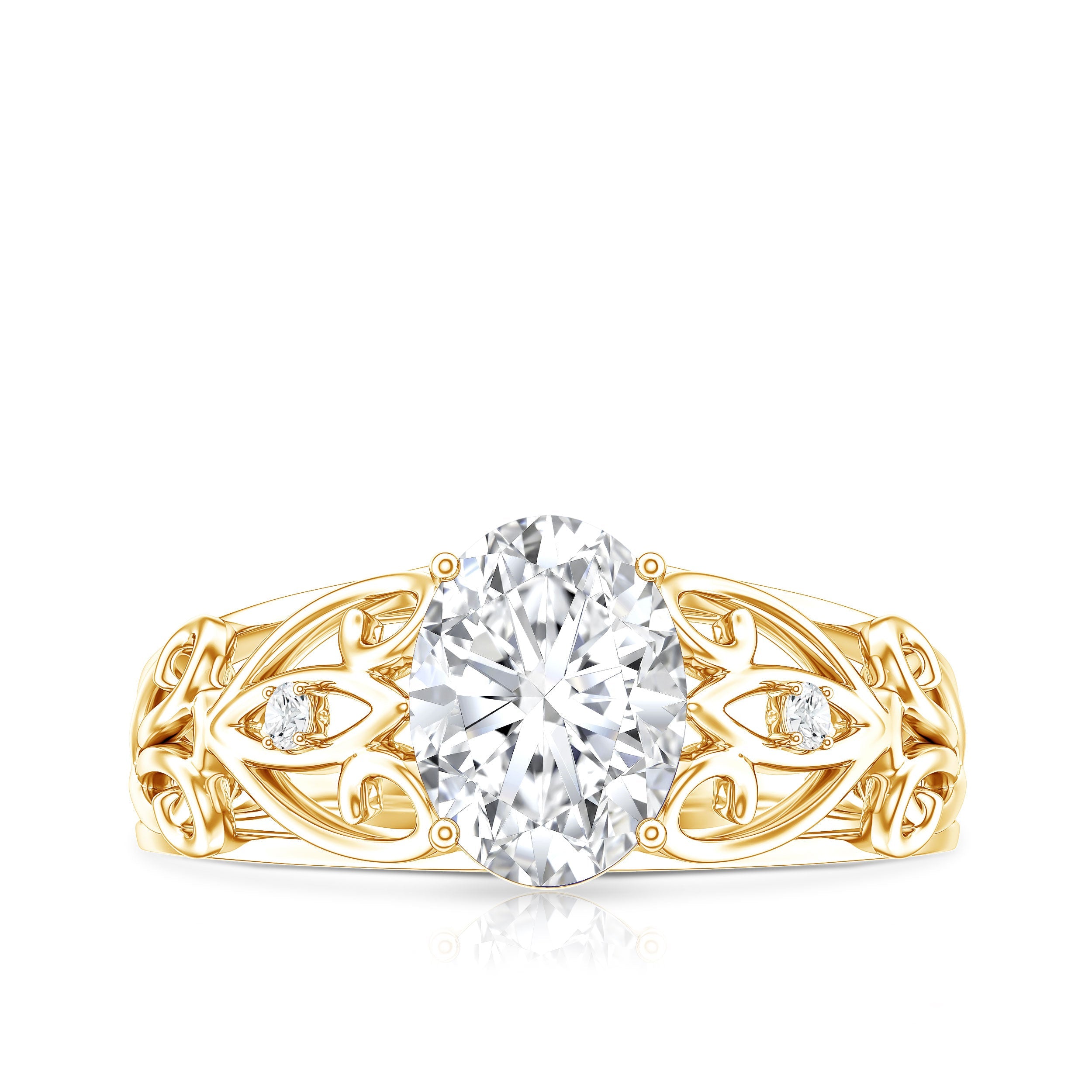 Antique Style Lab Grown Diamond Solitaire Engagement Ring