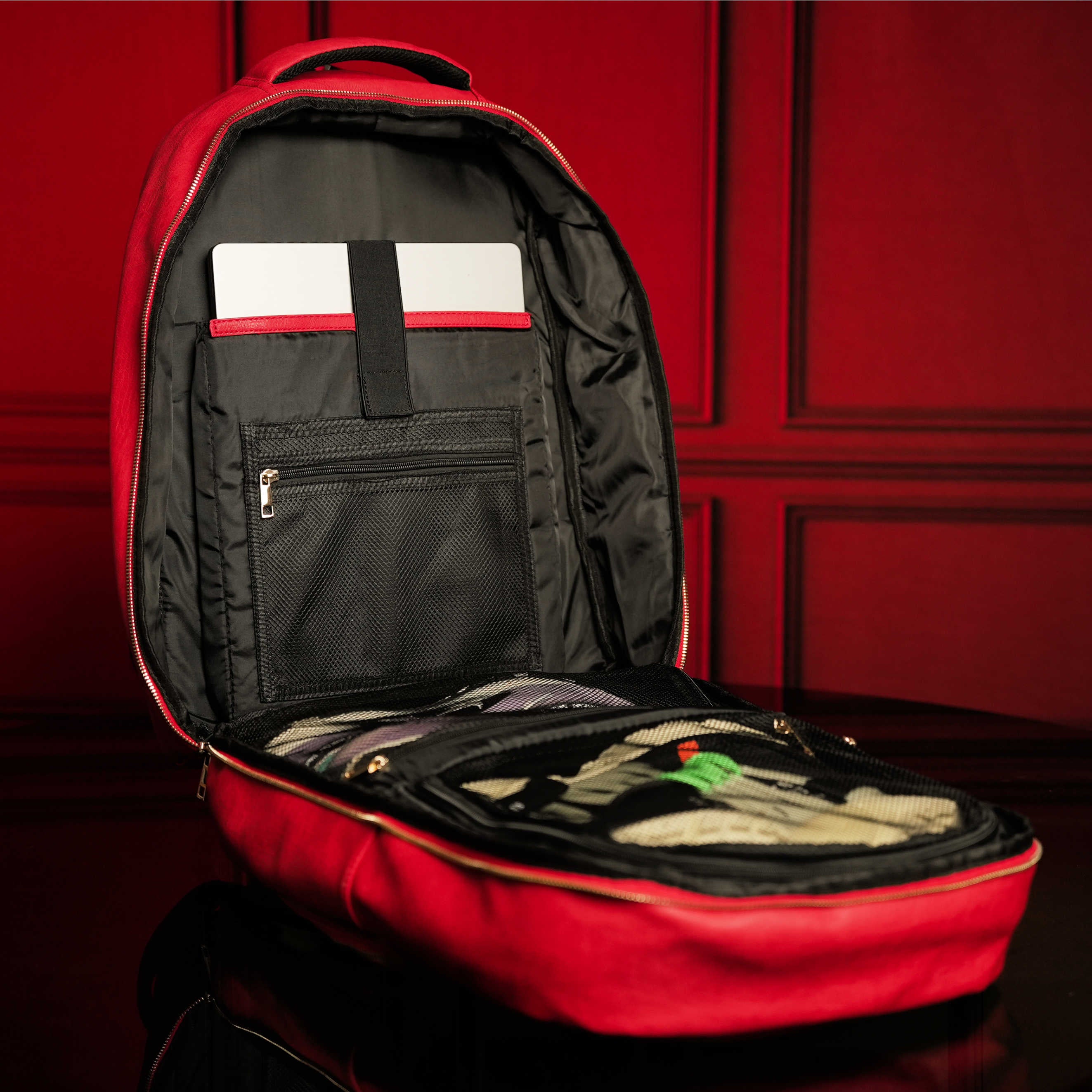 Red Leather Commuter Bag