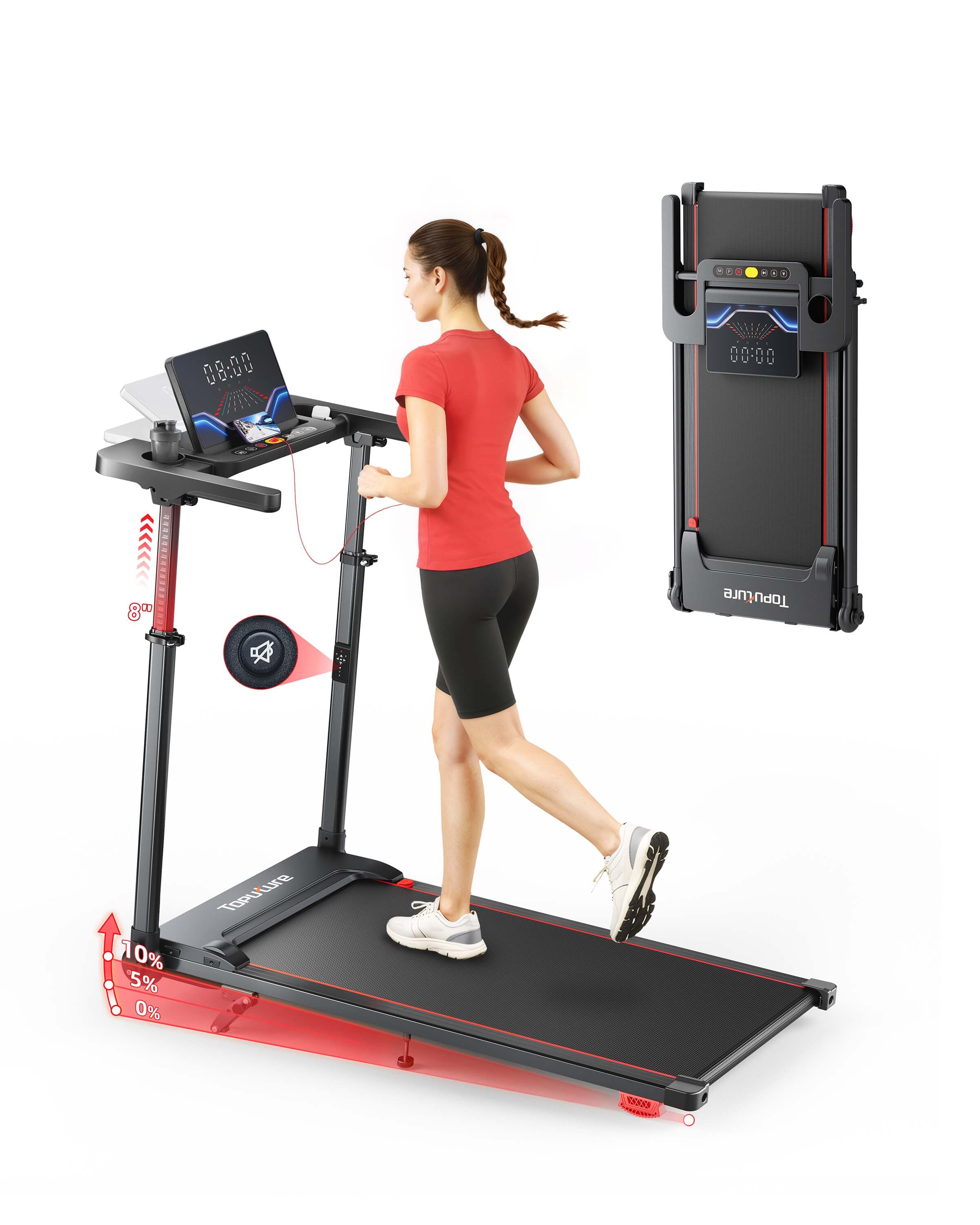 【NEW】Toputure TP7 Standing Desk Treadmill with Laptop Desk