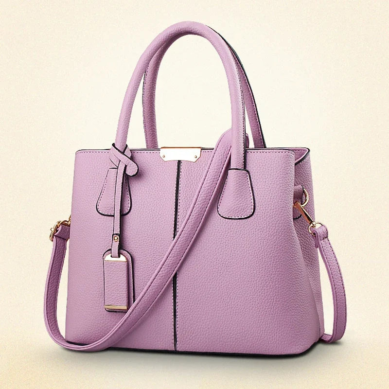 Ladies Large Tote Bag | New Fashion Women's PU Leather Square Shoulder & Crossbody Handbag (Bolsas Femininas Sac)