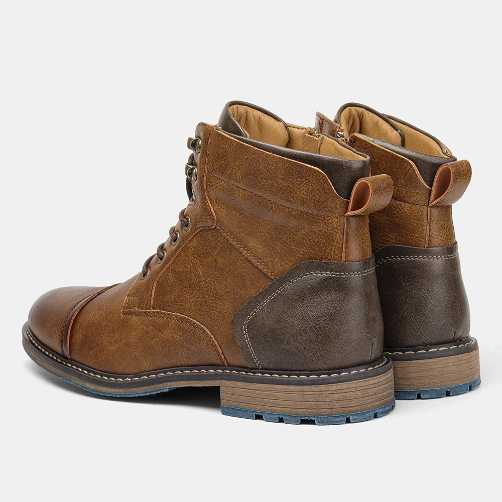 Brogue Chelsea Men's Boots | American Style Comfortable Fashion Leather Boots (Low Heel)