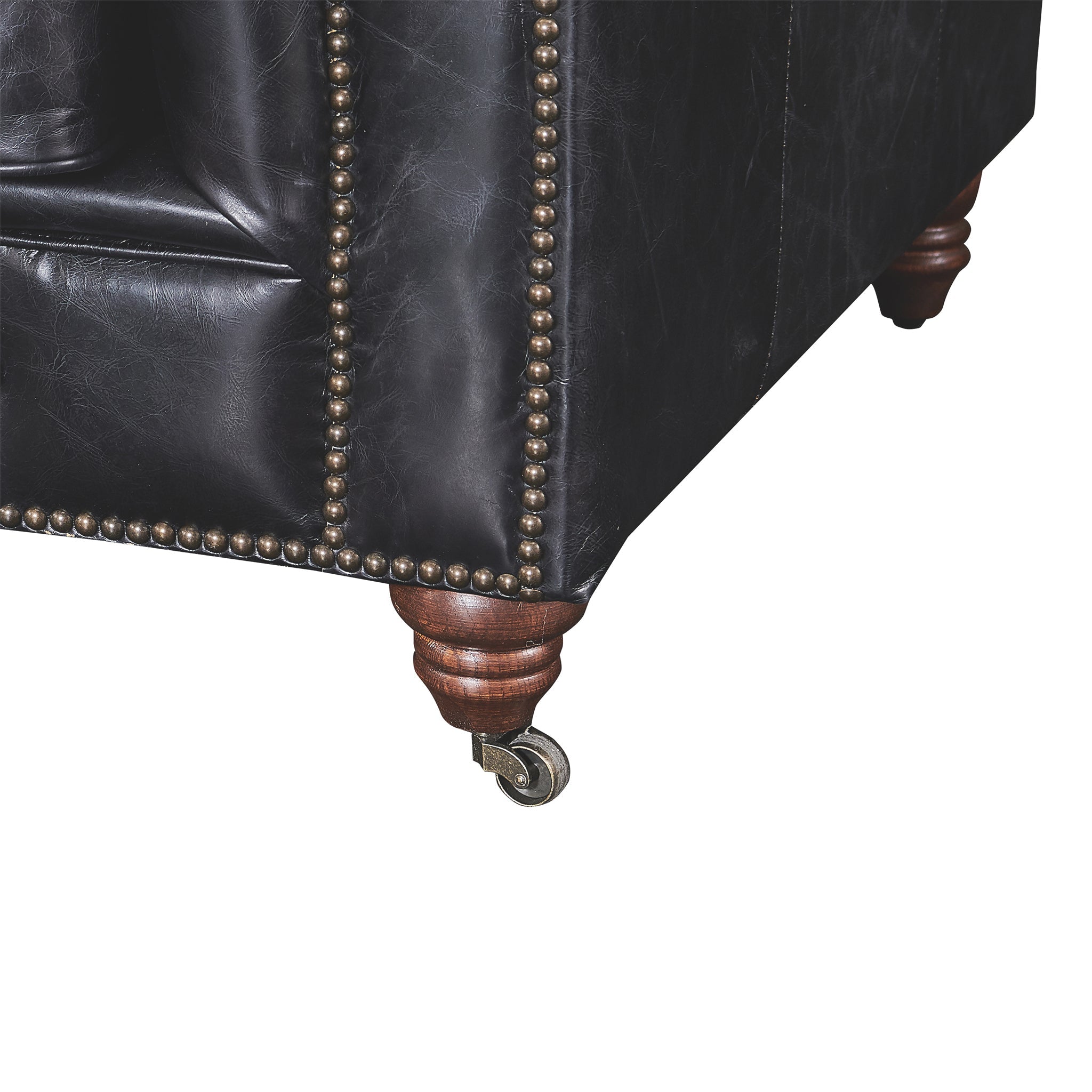 Century Chesterfield Sofa - Slate Leather - 118"