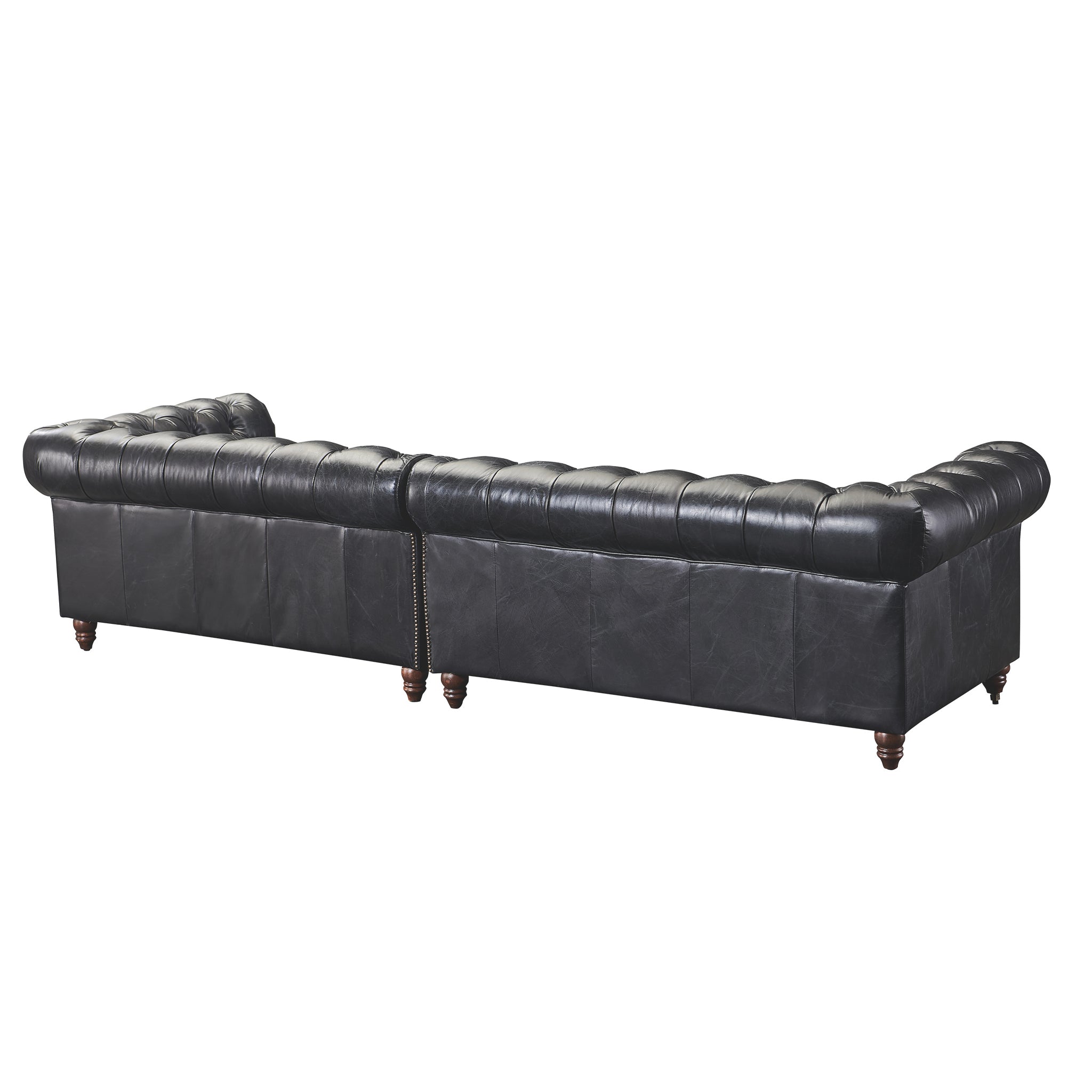 Century Chesterfield Sofa - Slate Leather - 118"