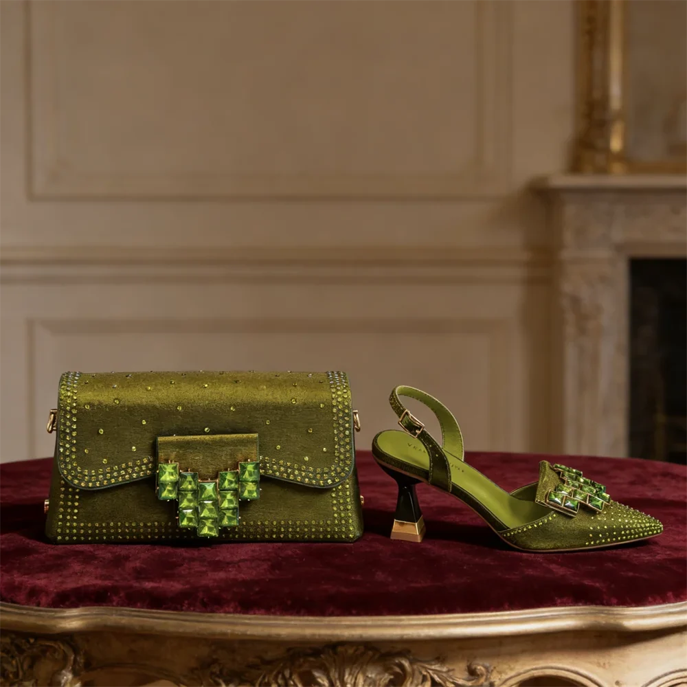 Italian Design Women's High Heels & Matching Bag Set EDS70