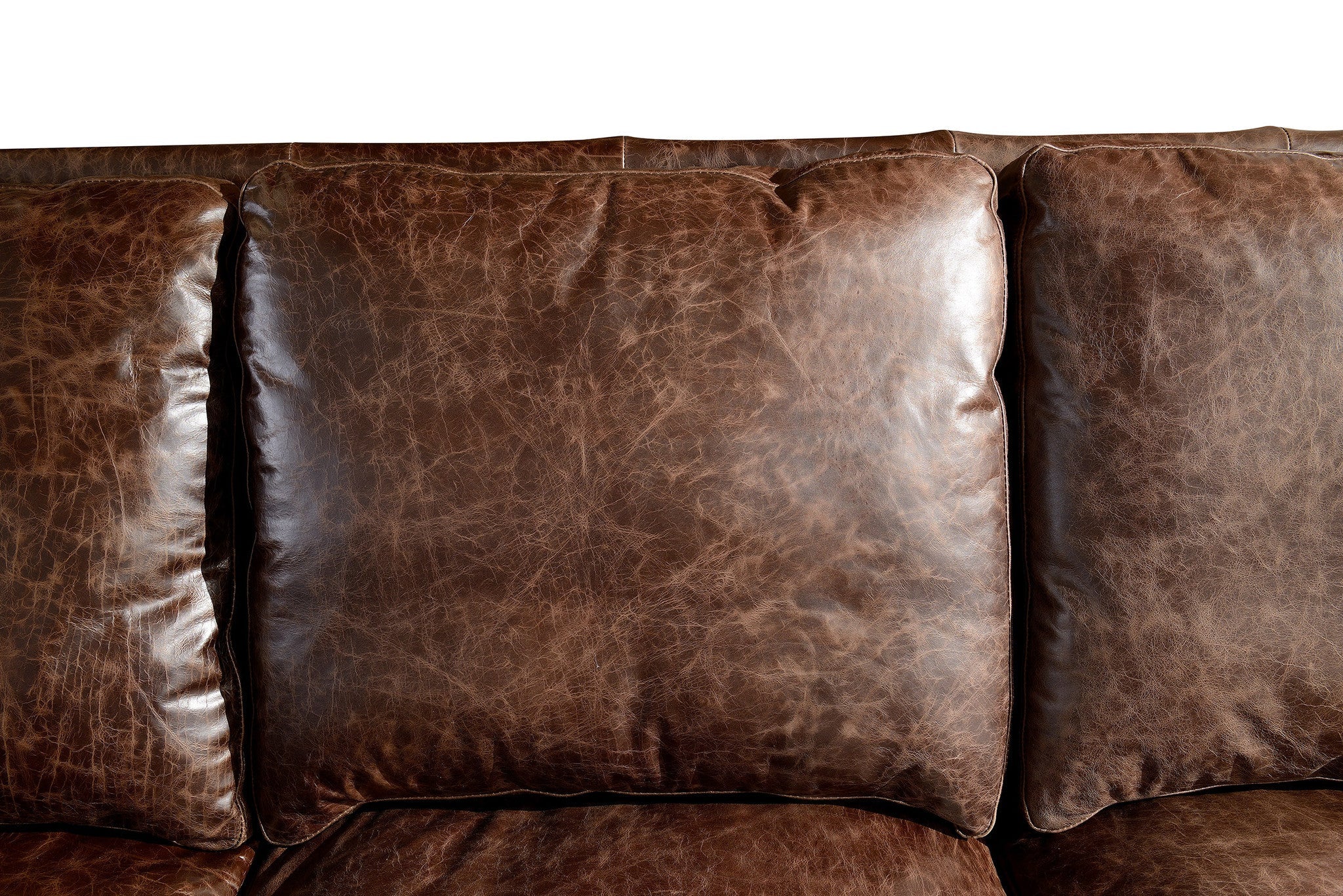 English Rolled Arm Love Seat - Dark Brown Leather