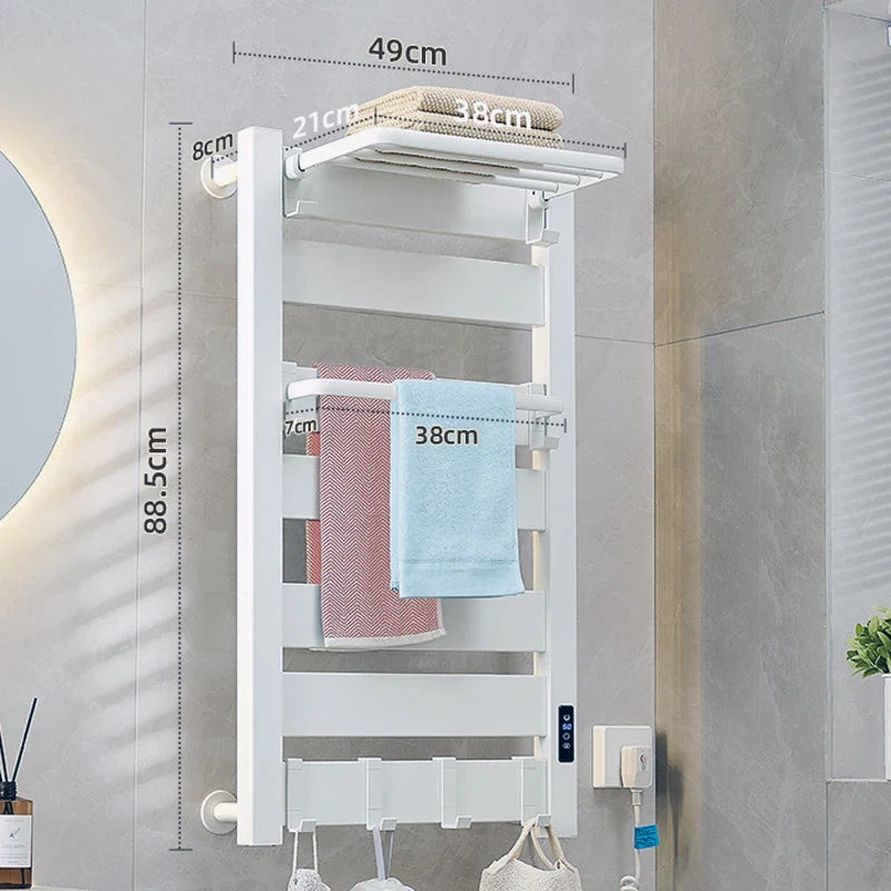 WiFi Smart Electric Heating Towel Rack Bath Towel Drying Cooling Rack Electric Bath Towel Clothes Dryer Heating Heater Bathroom