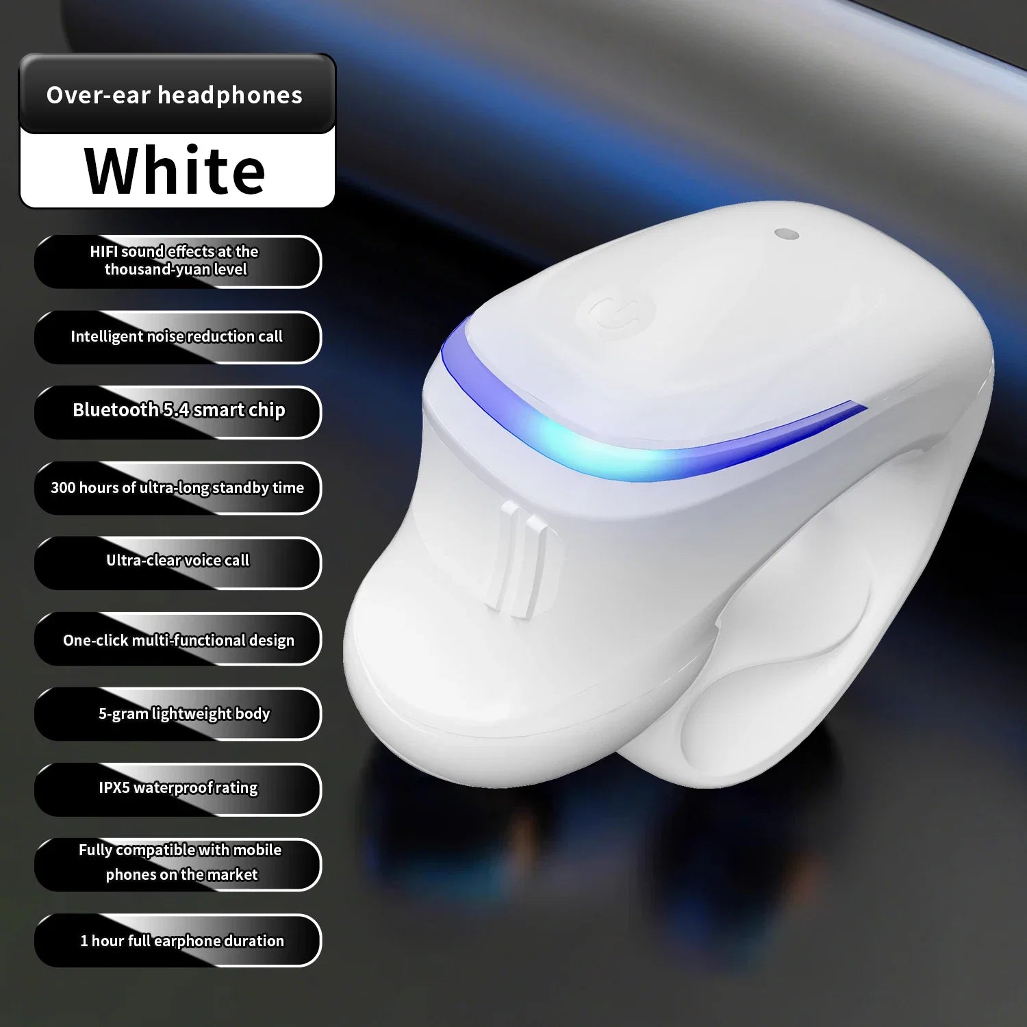 Wireless Bluetooth 5.3 Headphone Bone Conduction Headset Clip Single Ear Earphones Sport Earbuds For iPhone Huawei Realme OPPO