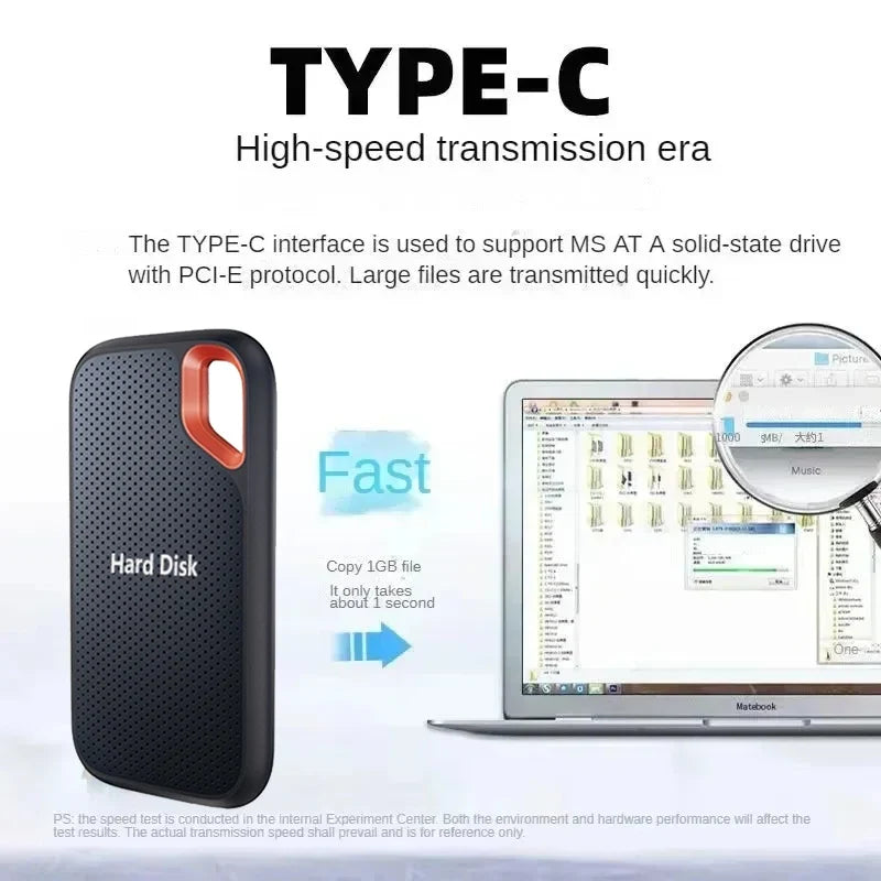 High Speed External Solid State Drive 1TB Portable SSD External Hard Drive 128TB External Hard Disk Hard drive For Laptop Mac PC