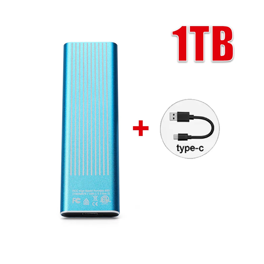 High Speed External Portable SSD 6TB 12TB Plug and Play Mobile Hard Drive Compatible with Windows IOS Android DevicesHigh Speed