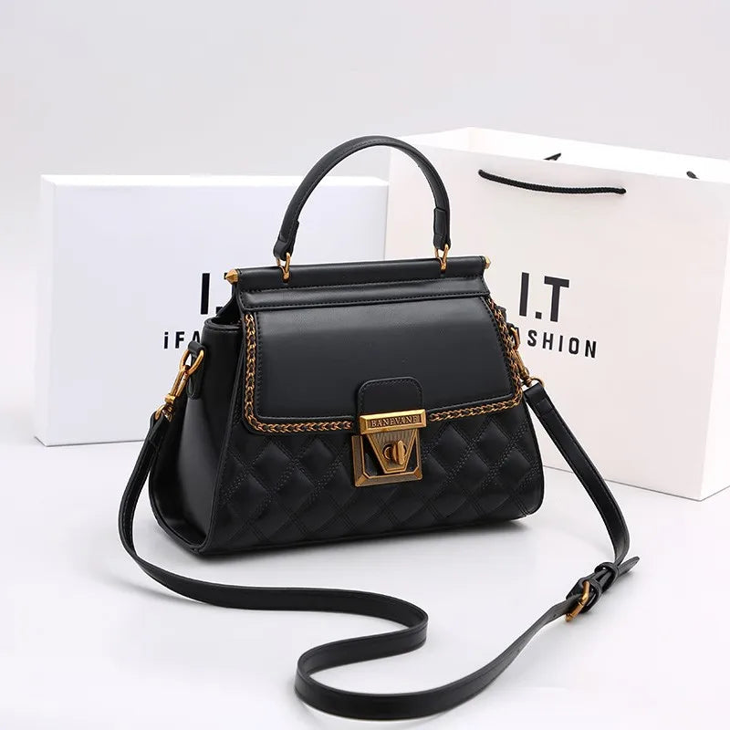 Women's Handbag New Autumn & Winter | High-End Light Luxury Diamond Grid Small Square Bag (Shoulder & Crossbody)