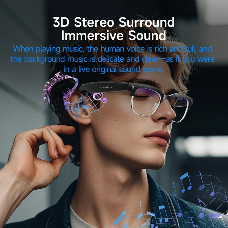 New 4K Glasses AI Smart Glasses With 8MP Camera Video Recording Translation Smart Sunglasses Bluetooth Call Music Play Men Women
