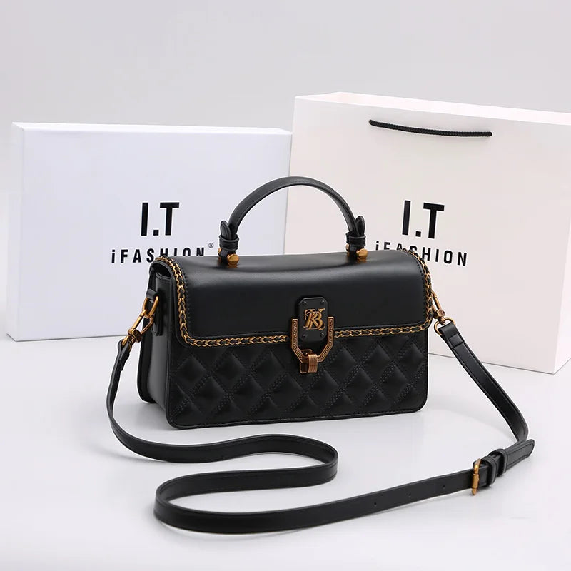 Ladies' Diamond Grid Handbag | New Autumn & Winter High-End Small Square Bag & Designer Crossbody Shoulder Bag