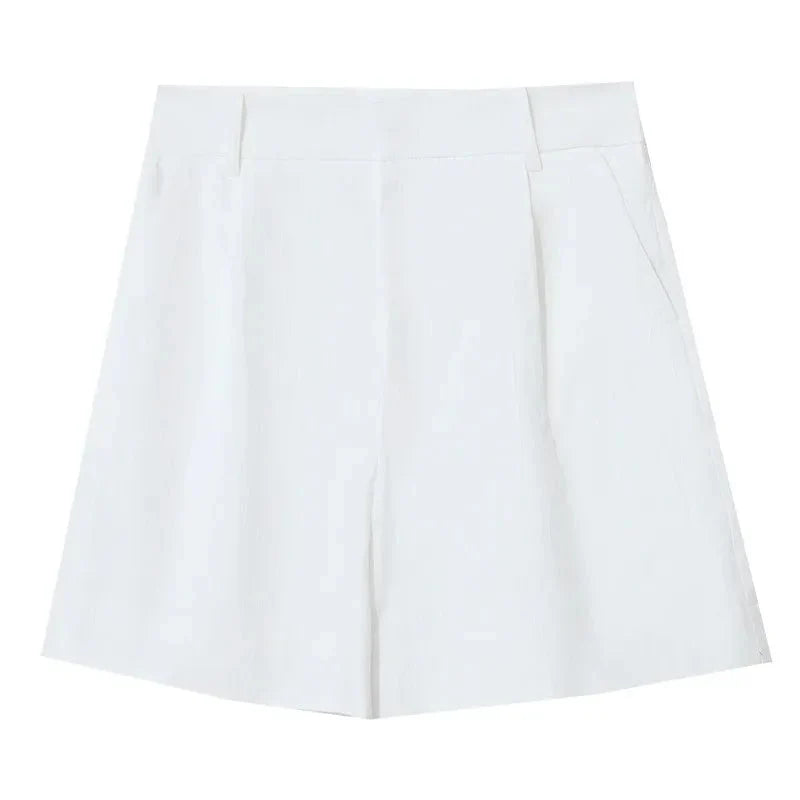 Women’s Cotton Wide-Leg Shorts Casual Jacquard