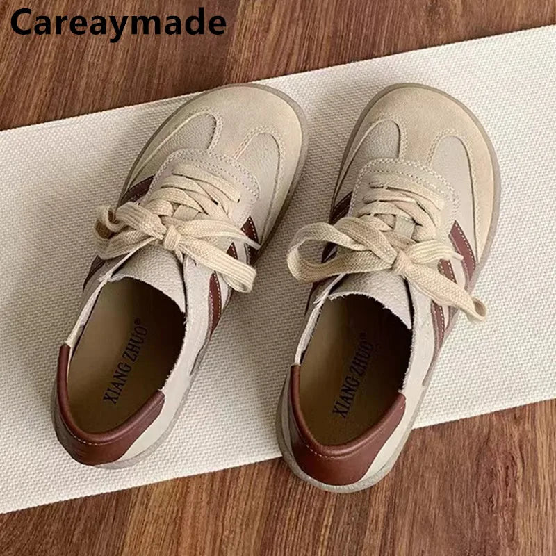 Careaymade-Genuine Leather Women's Shoes, Soft Sole Comfortable Casual