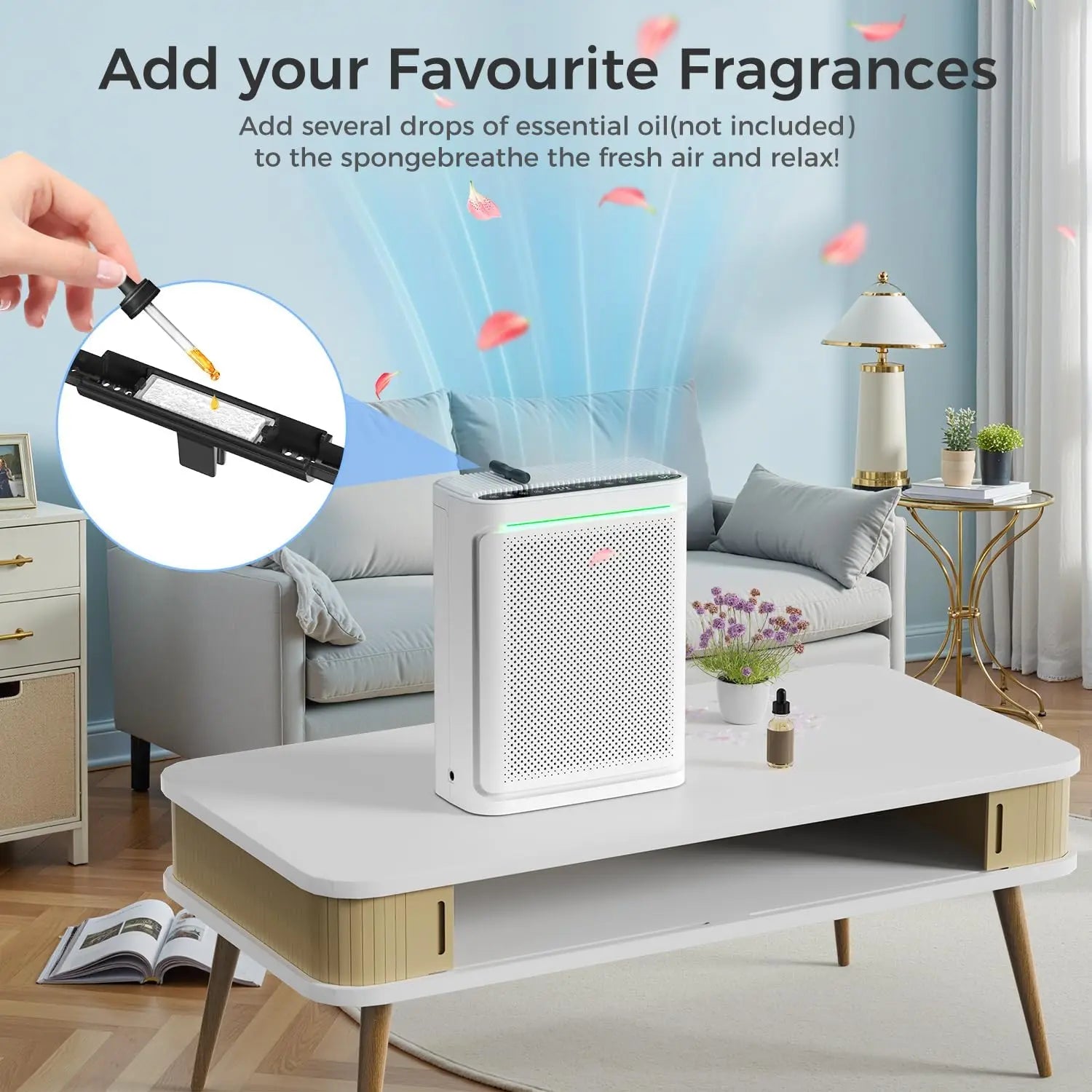 Home Air Purifier with H13 HEPA Filter, Covers 2152 Sq.Ft, Washable Filter & Aromatherapy for Bedroom