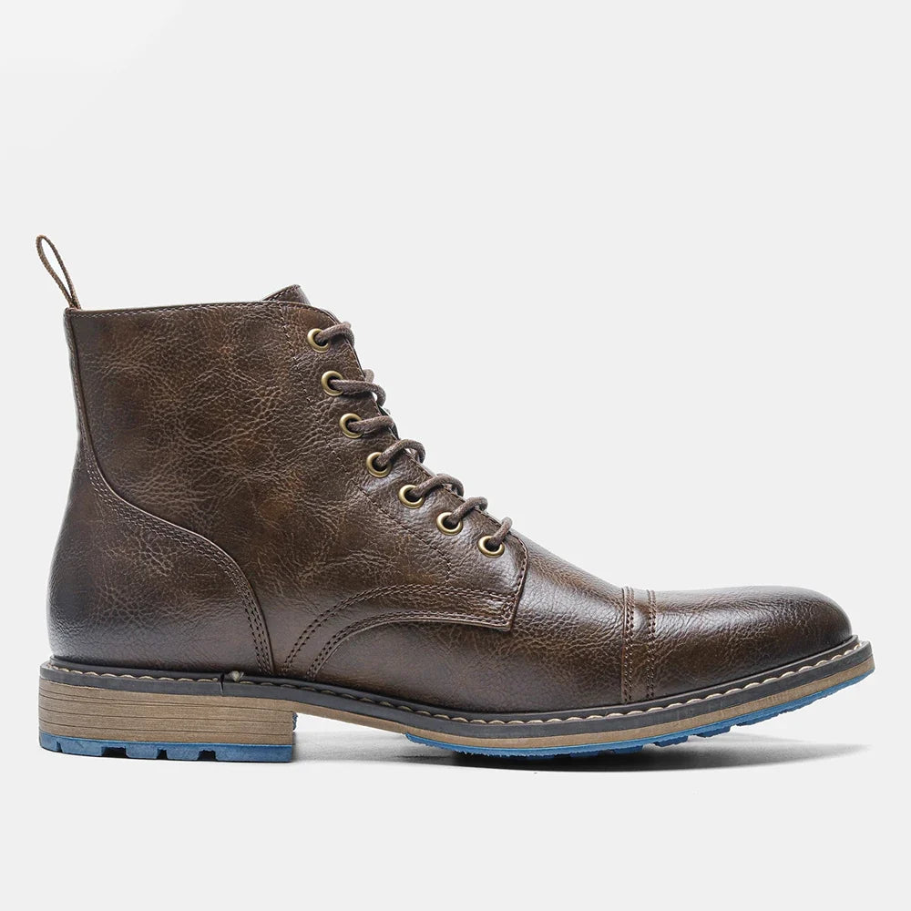 Brogue Chelsea Men's Boots | American Style Comfortable Fashion Leather Boots (Low Heel)