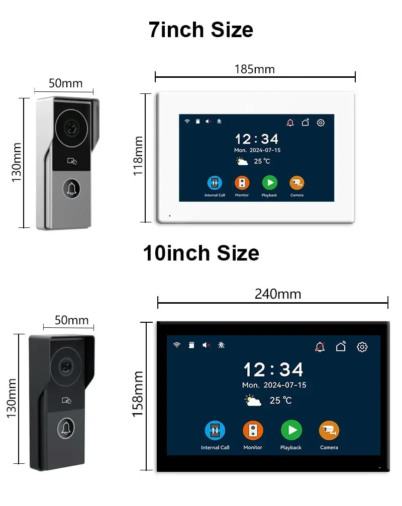 ANJIELO SMARTANJIELO SMART 10 Inch Vide10 Inch Doorbell Video Camera System with 7 Door Lock Intercom - Home Security Protection