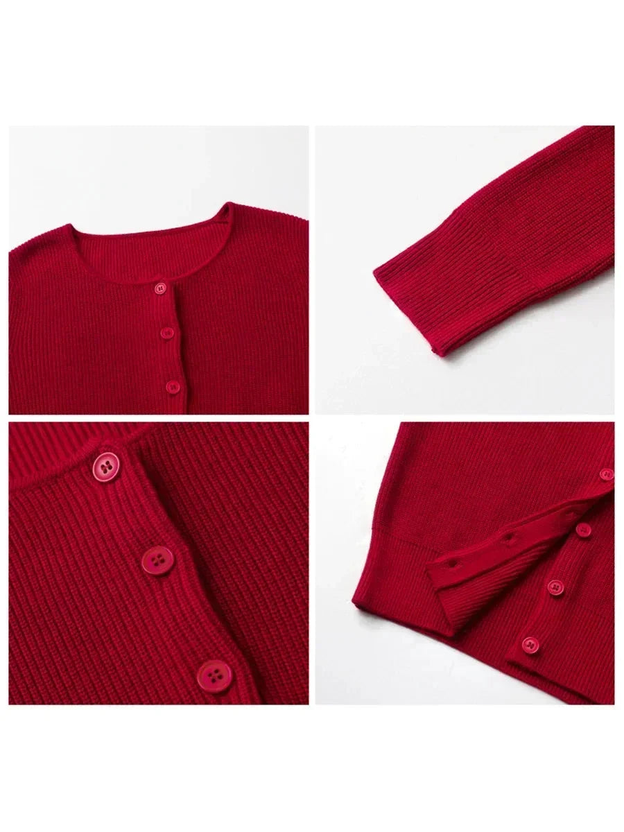 Round Neck Knit Cardigan Loose Spring Sweater