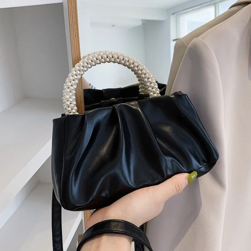Women's Cloud Bag | New Fashionable Soft Solid-Color PU Leather Single-Shoulder & Crossbody Bag (Simple & Stylish)