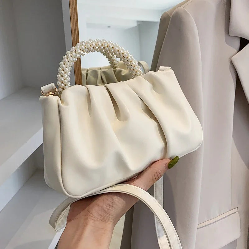 Women's Cloud Bag | New Fashionable Soft Solid-Color PU Leather Single-Shoulder & Crossbody Bag (Simple & Stylish)