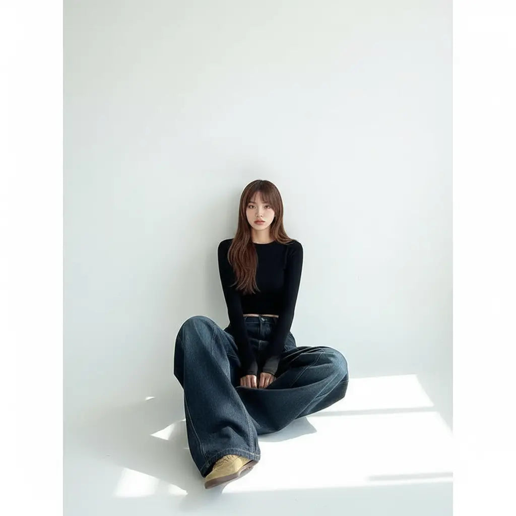 Autumn Casual Wide-Leg Jeans