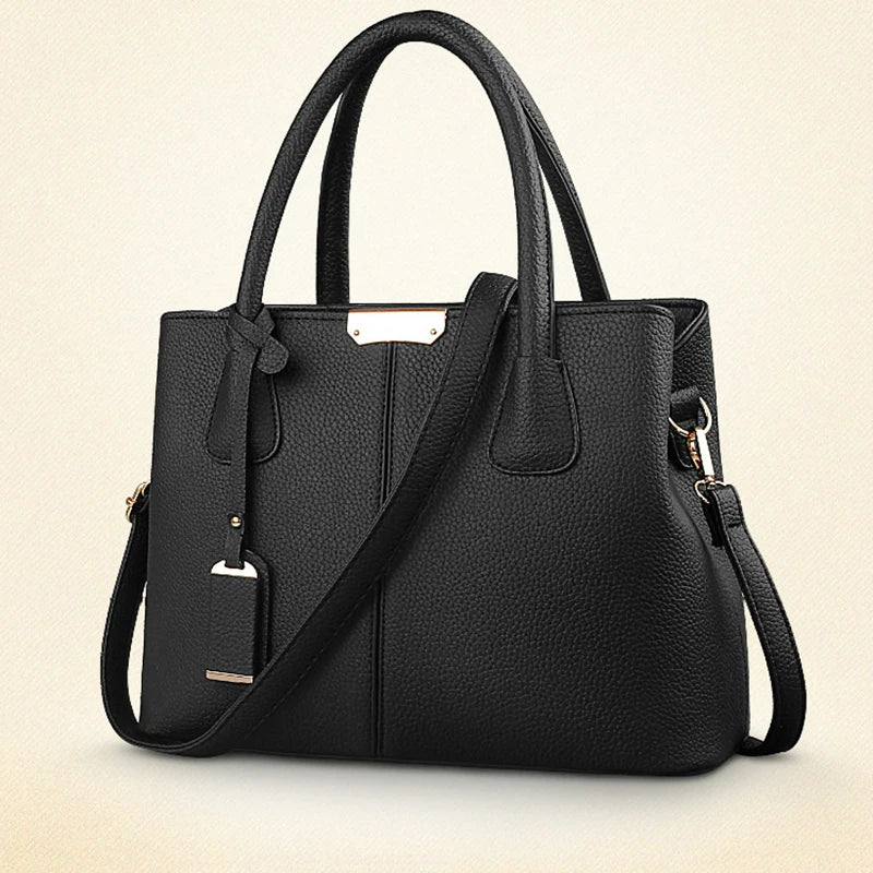 Ladies Large Tote Bag | New Fashion Women's PU Leather Square Shoulder & Crossbody Handbag (Bolsas Femininas Sac)