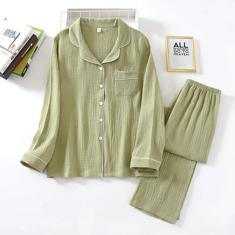 Couple's Pure Cotton Crepe Pajama Set