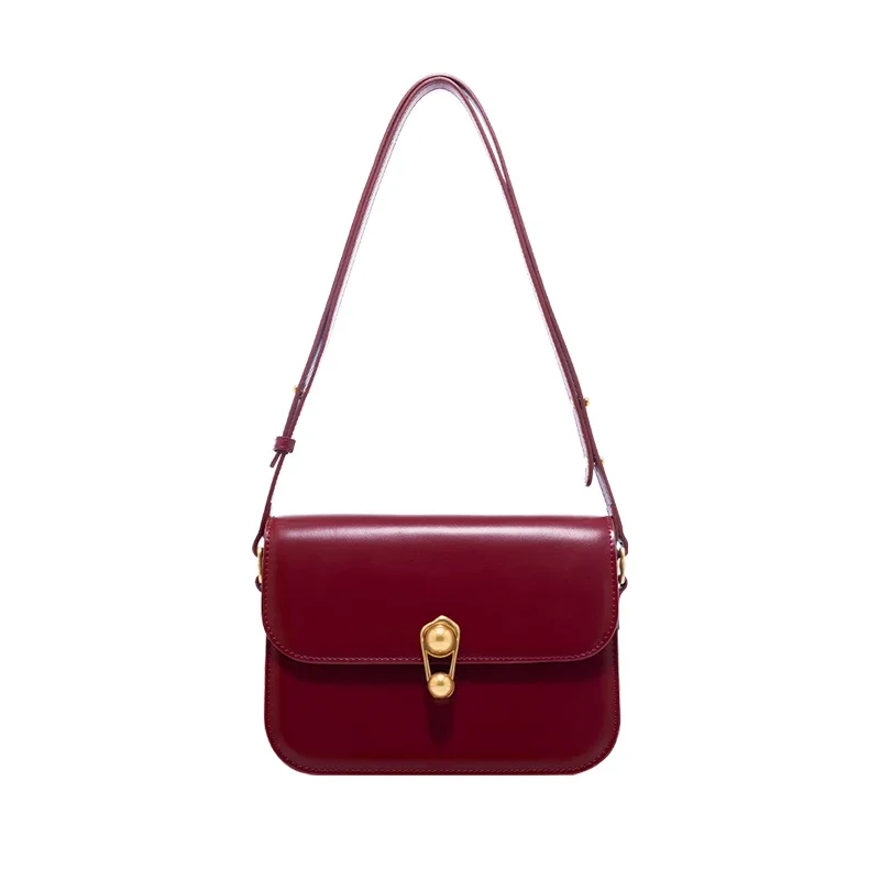 Women's Bag Luxury Brand | New Fashion Shoulder & Crossbody Square Bags (Designer Split Leather Tote Handbag with Lock)