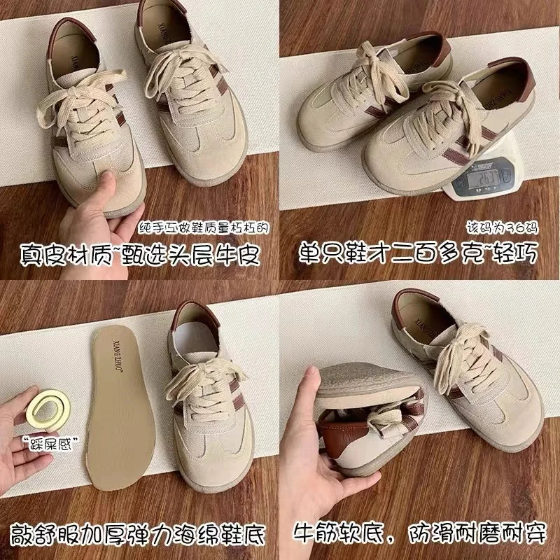 Careaymade-Genuine Leather Women's Shoes, Soft Sole Comfortable Casual
