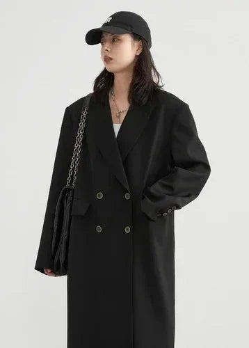Women’s Double-Breasted Trench Coat Casual Long Overcoat
