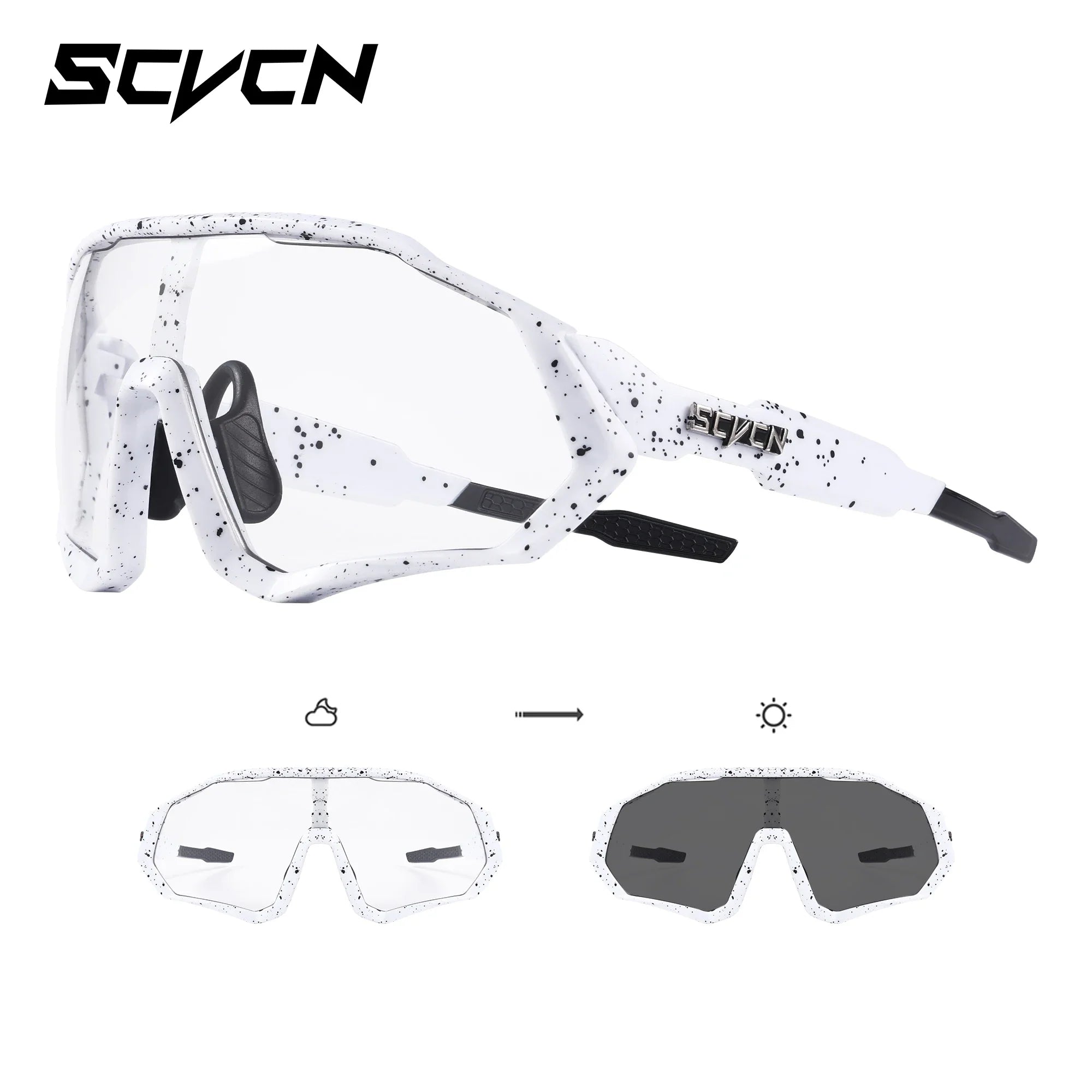 SCVCN Photochromic Cycling Sunglasses Outdoor Sports Running Drving Glasses Road MTB Bicycle Goggles  UV400 Safety Bike Eyewear