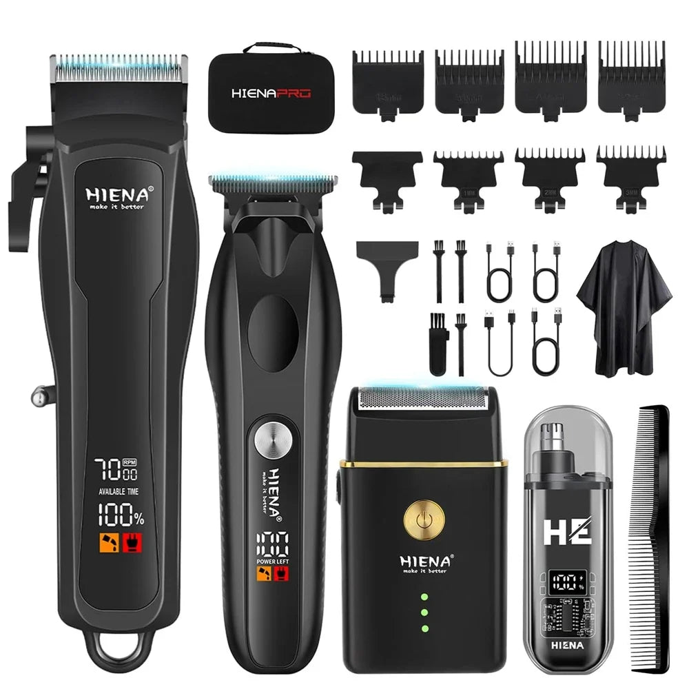 Hair Clippers for Men Professional Cordless Barber T-Blade Beard/Hair Trimmer Set Electric Razor Foil Shaver Nose Men's Hair Cut