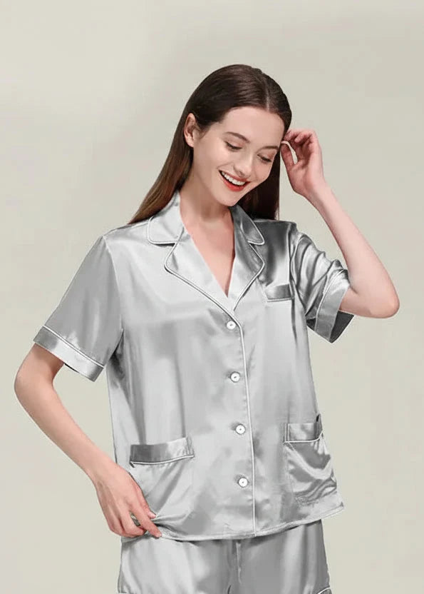 Plus Size Deconstructivist Real Silk Pajamas 2-Piece Set