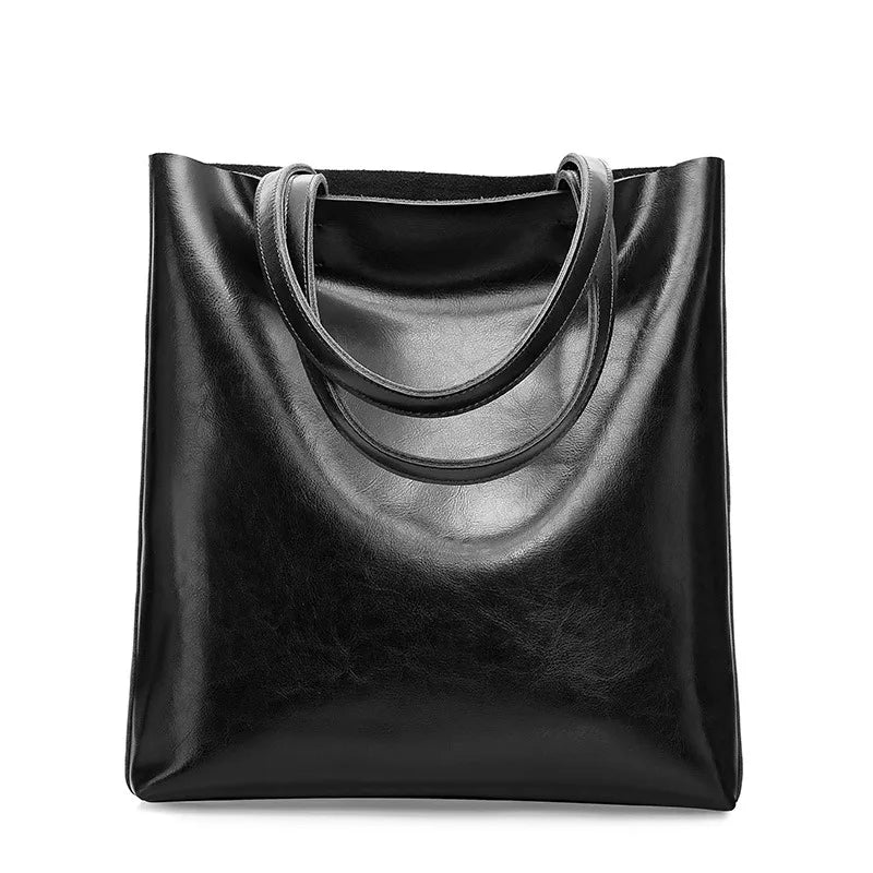 Real Genuine Leather Women's Shoulder Bags | Large Capacity Female Fashion Office Retro Handbag (Cow Leather, Big Bags for Women)