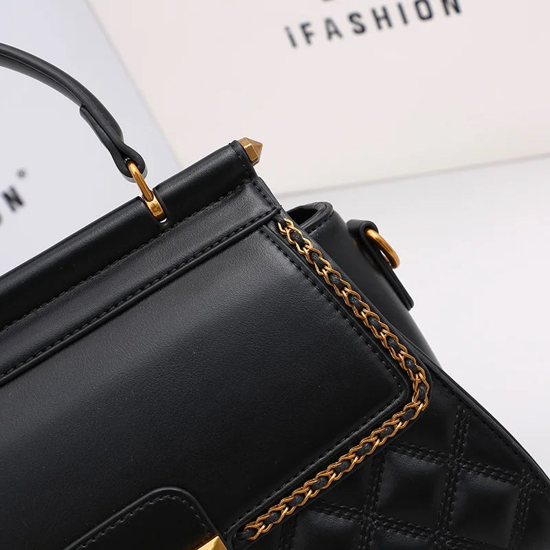 Women's Handbag New Autumn & Winter | High-End Light Luxury Diamond Grid Small Square Bag (Shoulder & Crossbody)