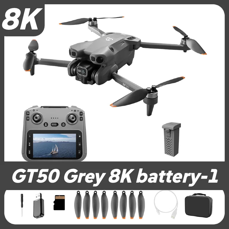 Lenovo GT50 Drone 8K EIS GPS Foldable Quadcopter 4.3'' Screen Remote Control Lightweight Beginner Pro+ Drone for Adults Travel X