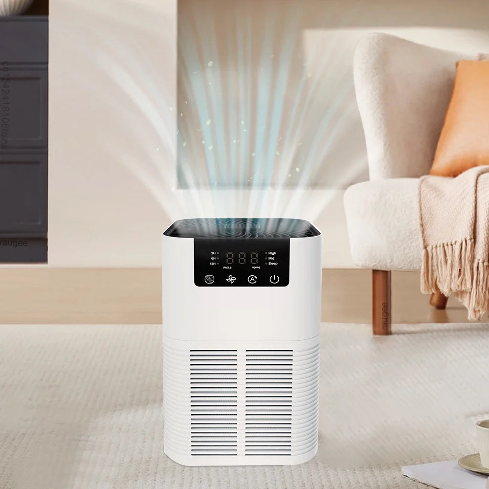 Air Purifier Smoke Odor Negative Ion Generator HEPA Filter Efficient Purifying Air for Home Bedroom Aromatherapy Air Cleaner