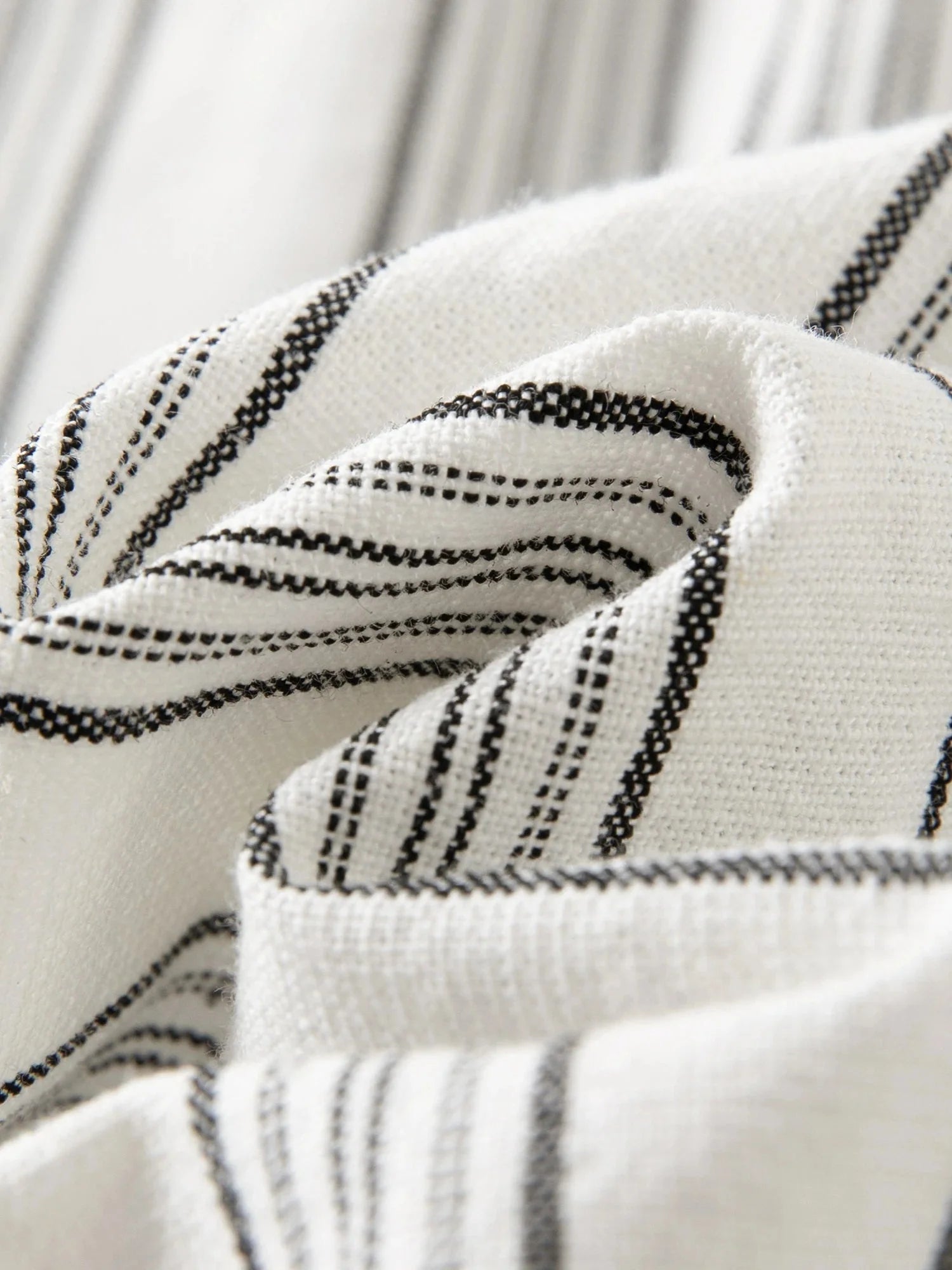 Cotton-Linen Wide Leg Pants Striped Resort Wear