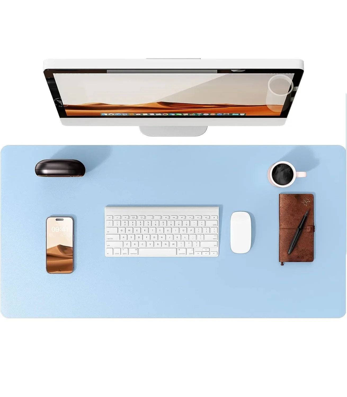 PU Leather Desk Mat – Large Waterproof Mouse Pad & Keyboard Mat, Desk Protector for Office